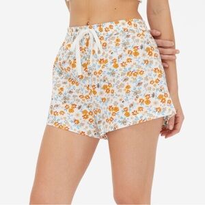 Aeropostale Floral High-Rise Sleep Shorts, Size S – 100% Cotton